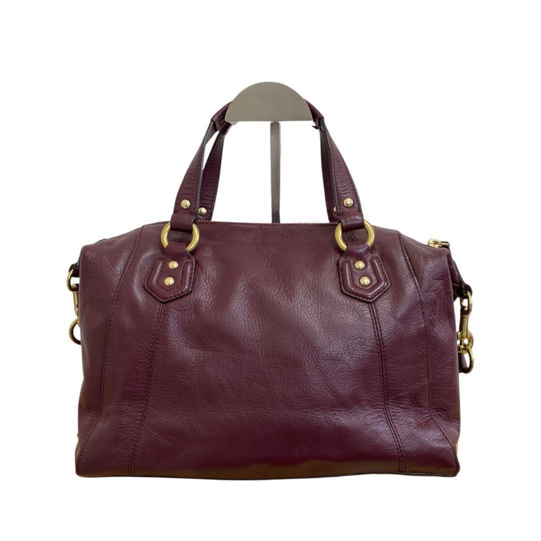 COACH Hand Shoulder Bag Tote Purse 2way Soho Leather Purple Authentic