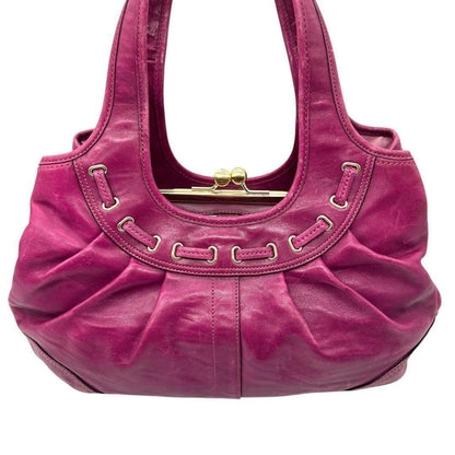 COACH Hand Bag Tote Purse 12725 Leather Purple Authentic