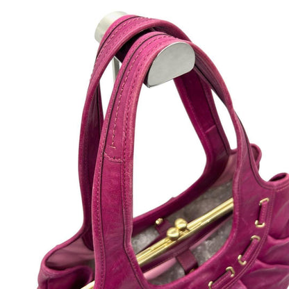 COACH Hand Bag Tote Purse 12725 Leather Purple Authentic