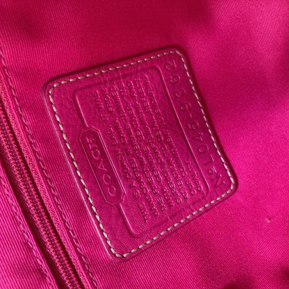 COACH Shoulder Bag Purse Old Signature 9362 Suede Pink Authentic