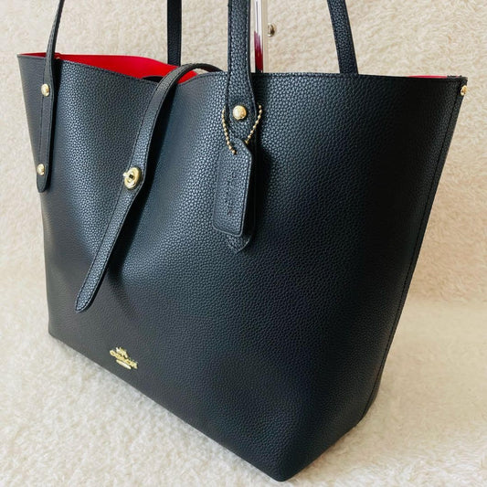 COACH Hand Bag Tote Purse Black Authentic