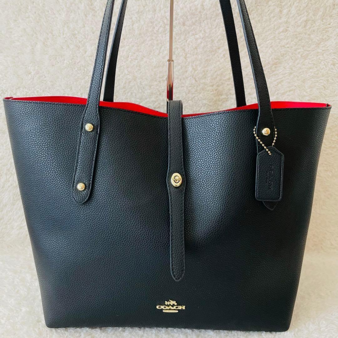 COACH Hand Bag Tote Purse Black Authentic