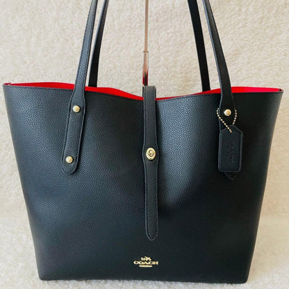 COACH Hand Bag Tote Purse Black Authentic