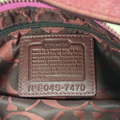 COACH Accessory Pouch Hand Bag Tote Purse Suede Leather Pink Authentic