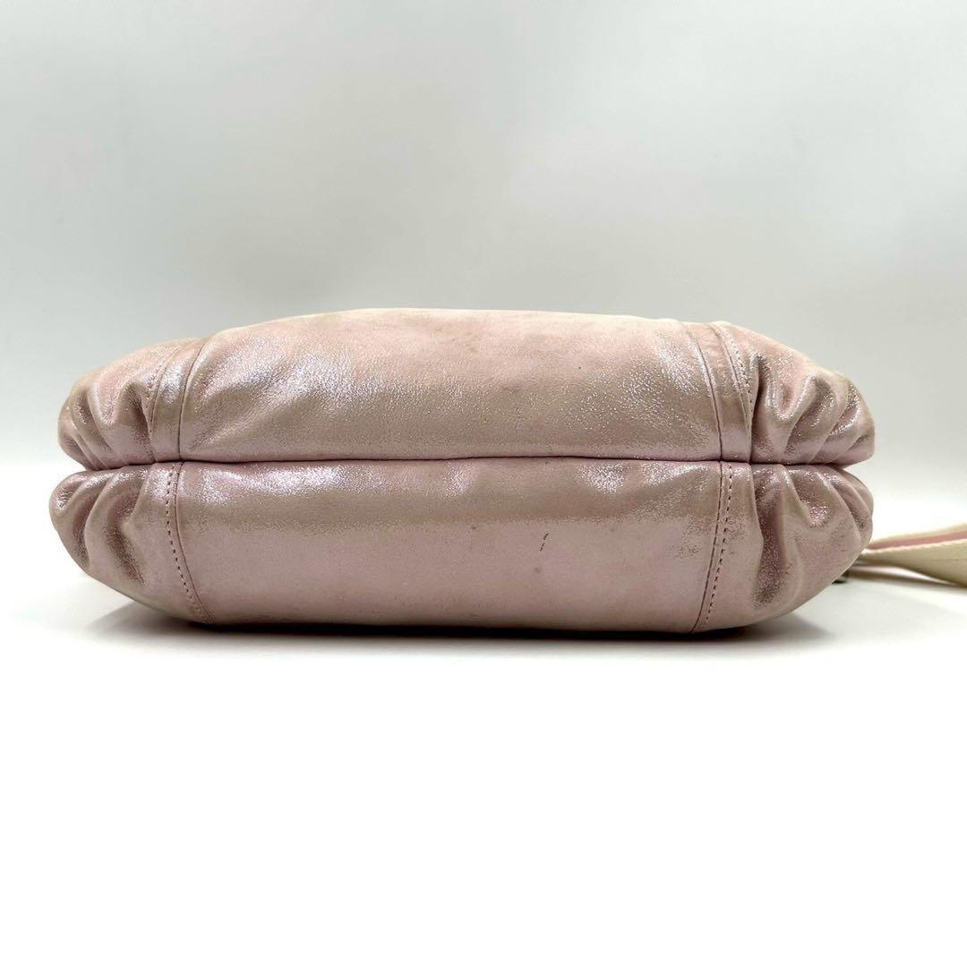 COACH Accessory Pouch Shoulder Bag Purse 2way poppy Leather Pink Authentic