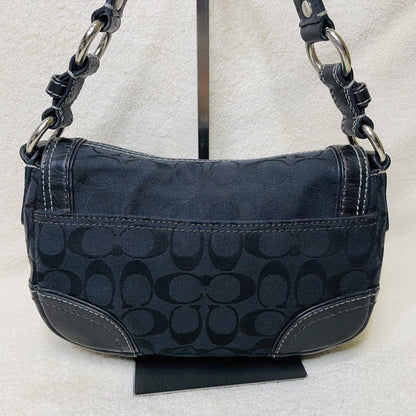 COACH Shoulder Bag Purse Turn Lock Soho Black Authentic