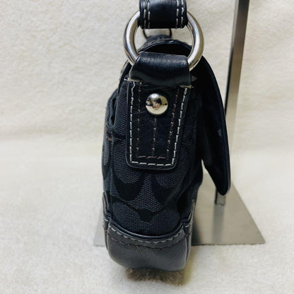 COACH Shoulder Bag Purse Turn Lock Soho Black Authentic