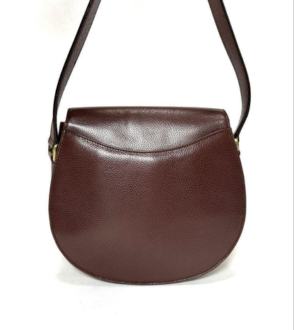 COACH Shoulder Bag Purse Turn Lock OLD Leather Brown Authentic
