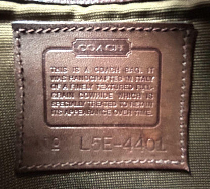 COACH Shoulder Bag Purse Turn Lock OLD Leather Brown Authentic