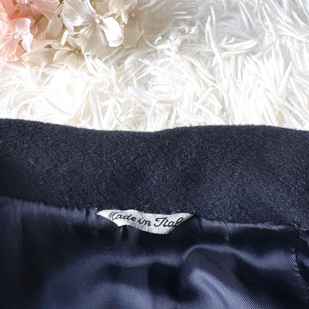 Max Mara Long Coat Asian fit L 40 US size M Navy Authentic