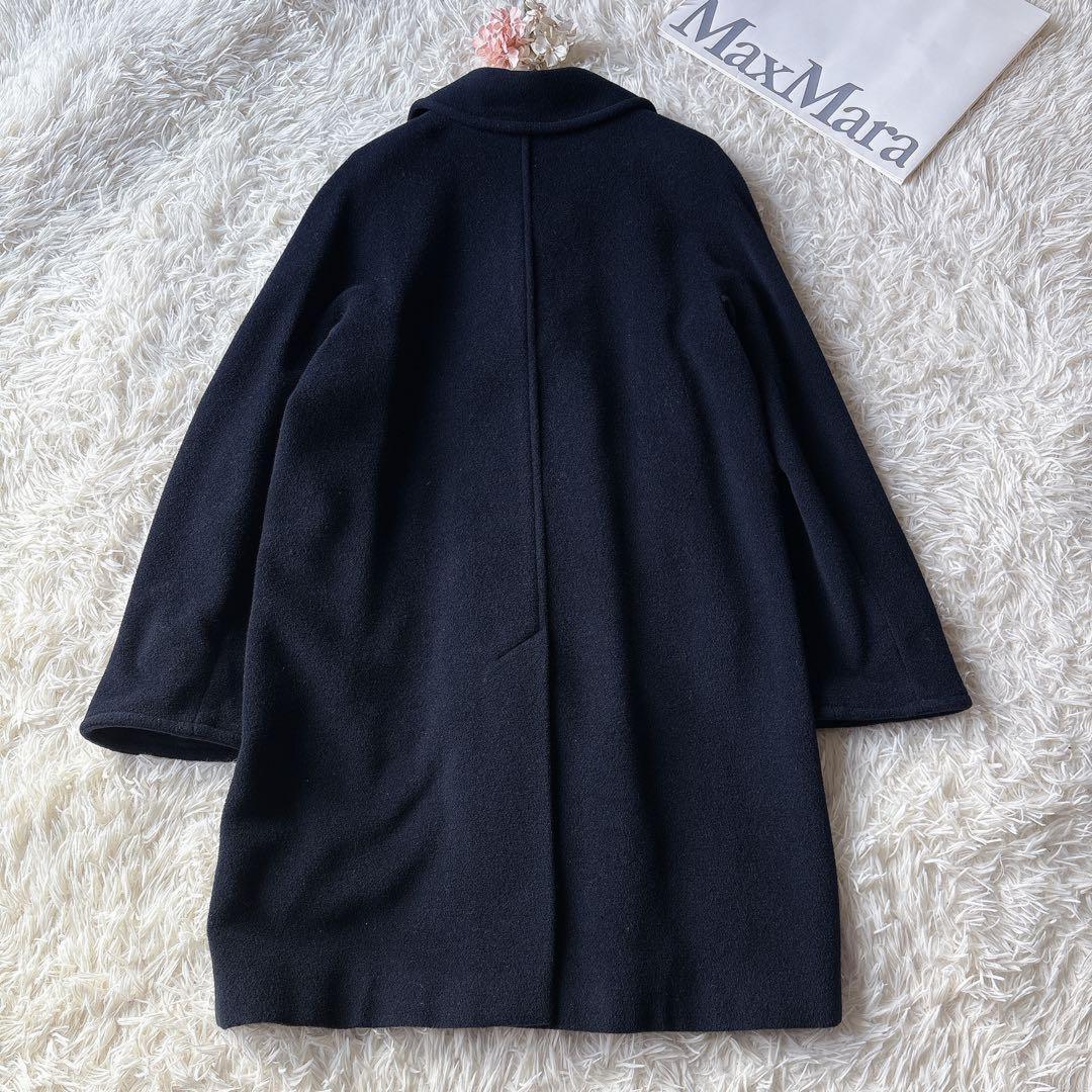 Max Mara Long Coat Asian fit L 40 US size M Navy Authentic