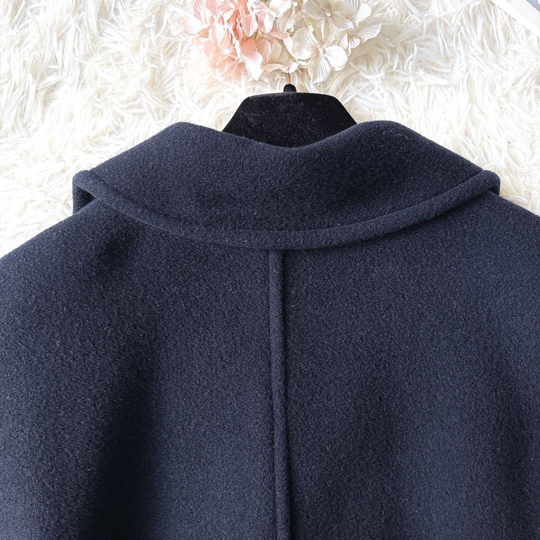 Max Mara Long Coat Asian fit L 40 US size M Navy Authentic