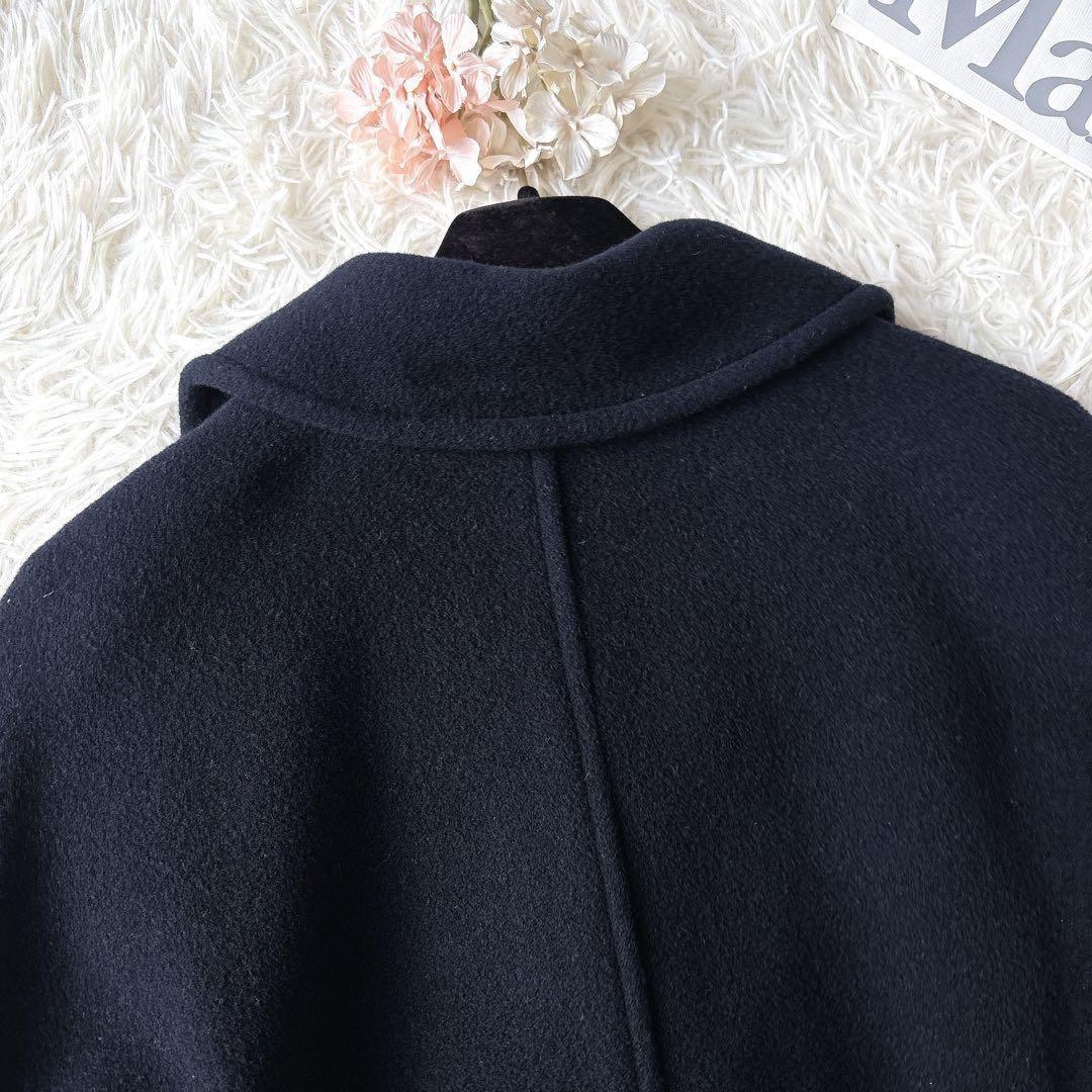 Max Mara Long Coat Asian fit L 40 US size M Navy Authentic