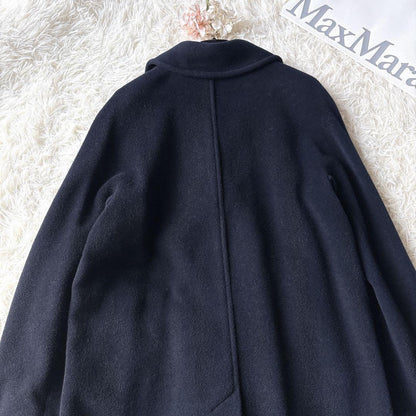 Max Mara Long Coat Asian fit L 40 US size M Navy Authentic