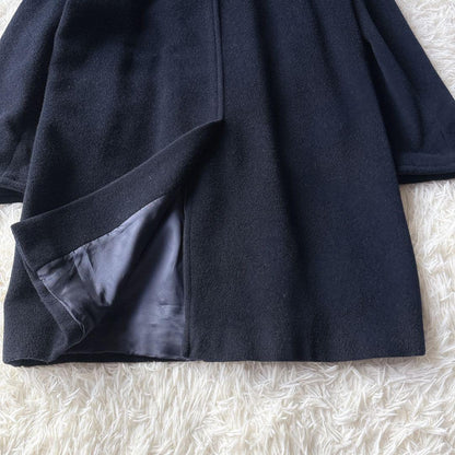 Max Mara Long Coat Asian fit L 40 US size M Navy Authentic