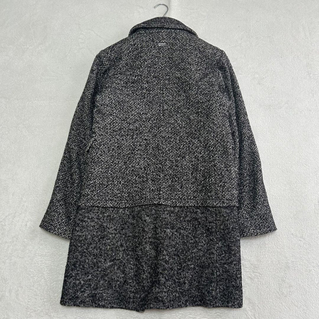 Max Mara MARELLA Long Coat Asian fit L 40 US size M Black Gray Authentic