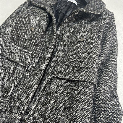 Max Mara MARELLA Long Coat Asian fit L 40 US size M Black Gray Authentic