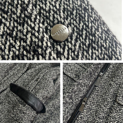 Max Mara MARELLA Long Coat Asian fit L 40 US size M Black Gray Authentic
