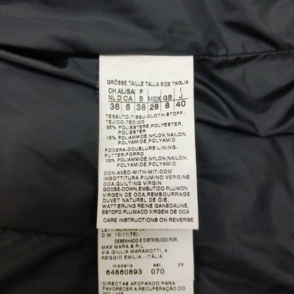 Max Mara Studio Down Coat Asian fit L 40 US size M Black Authentic