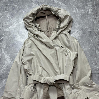S Max Mara reversible hooded Coat Asian fit L 40 US size M Beige Authentic