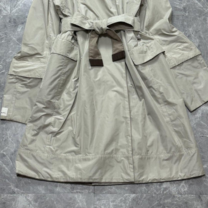 S Max Mara reversible hooded Coat Asian fit L 40 US size M Beige Authentic