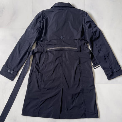 Max Mara Studio Trench Coat Asian fit L 40 US size M Dark Navy Authentic