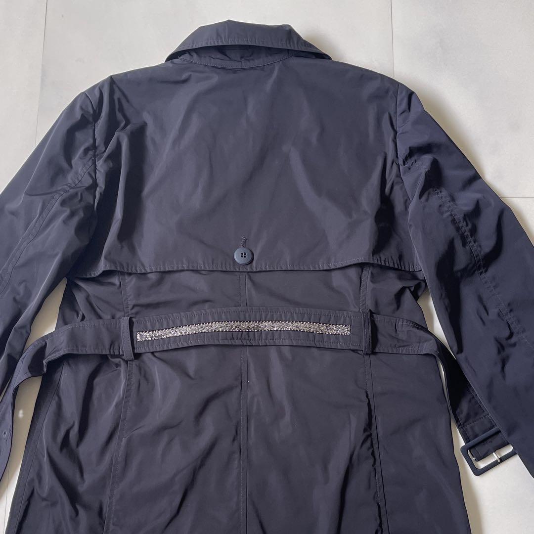 Max Mara Studio Trench Coat Asian fit L 40 US size M Dark Navy Authentic