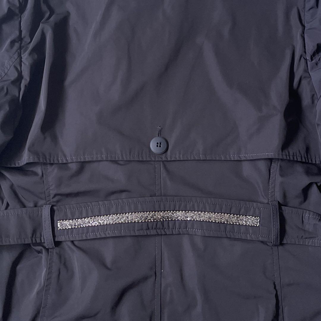 Max Mara Studio Trench Coat Asian fit L 40 US size M Dark Navy Authentic