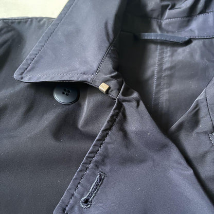 Max Mara Studio Trench Coat Asian fit L 40 US size M Dark Navy Authentic