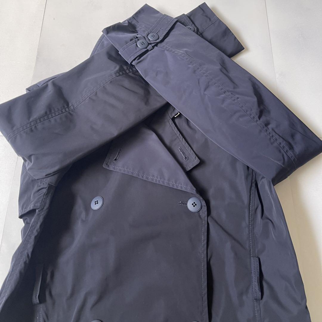 Max Mara Studio Trench Coat Asian fit L 40 US size M Dark Navy Authentic