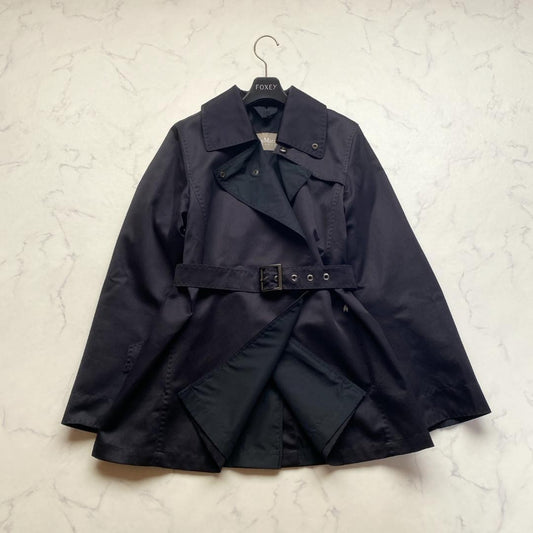 Max Mara RAINWEAR 2WAY Short Trench Coat Asian fit M 38 US size S Navy Authentic