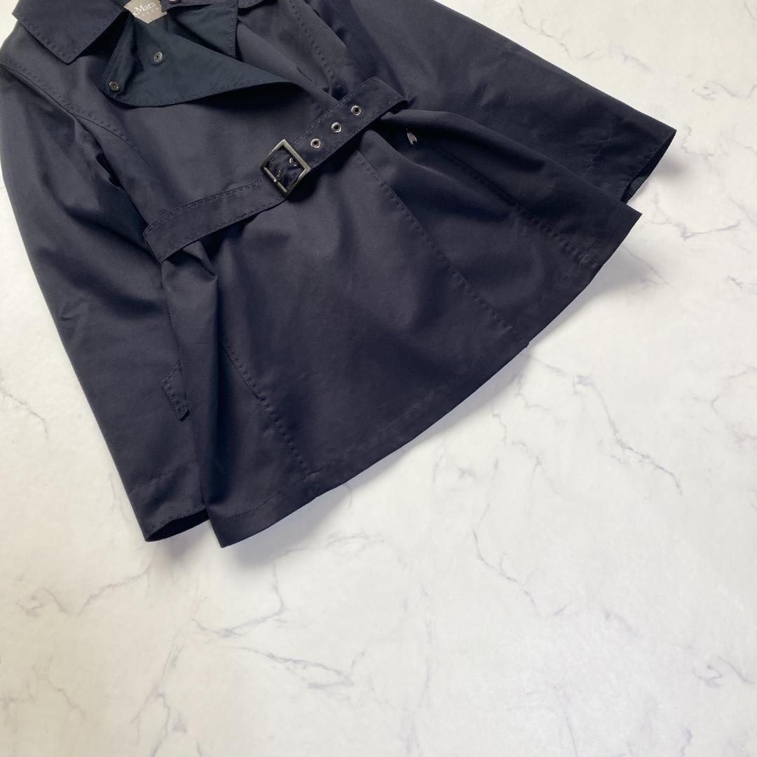 Max Mara RAINWEAR 2WAY Short Trench Coat Asian fit M 38 US size S Navy Authentic