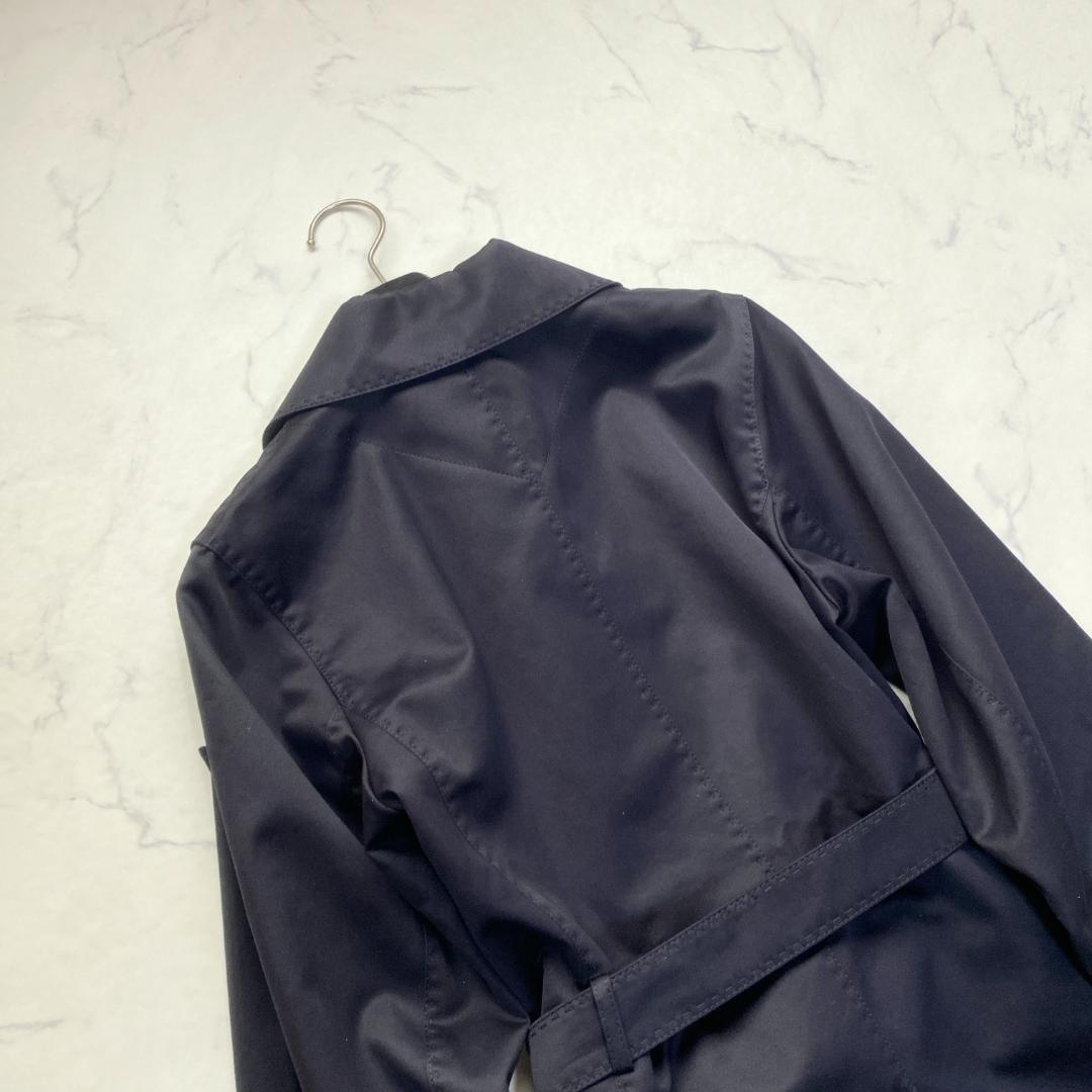Max Mara RAINWEAR 2WAY Short Trench Coat Asian fit M 38 US size S Navy Authentic