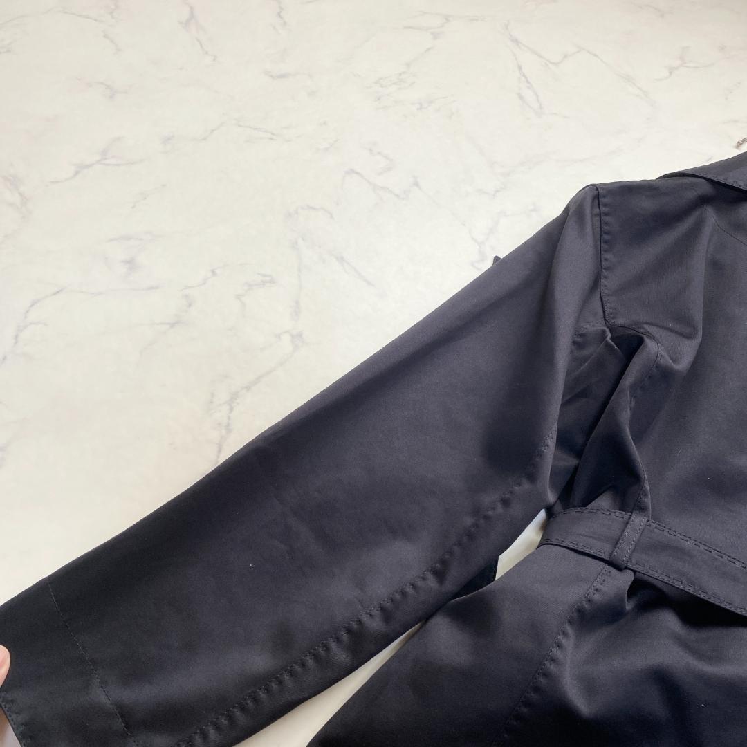 Max Mara RAINWEAR 2WAY Short Trench Coat Asian fit M 38 US size S Navy Authentic