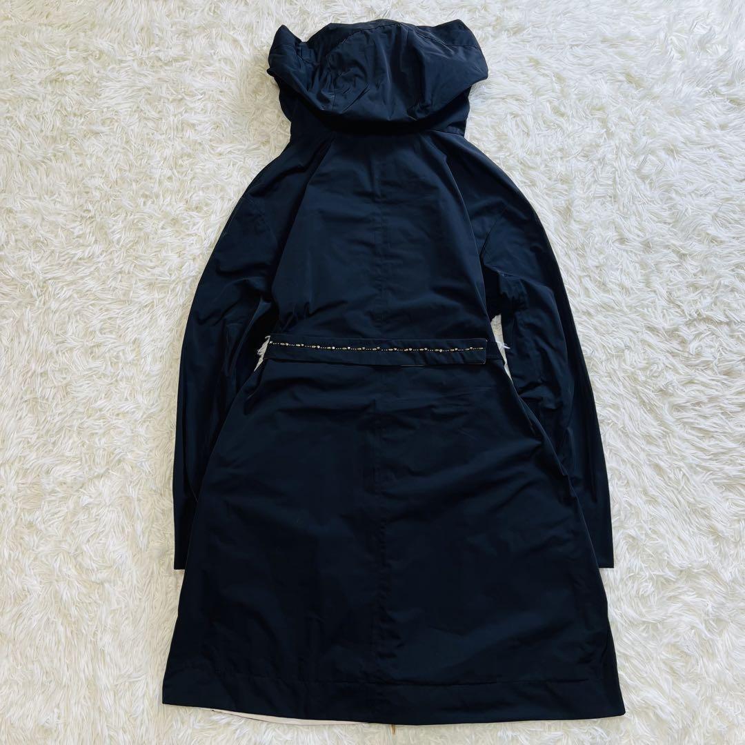 Max Mara STUDIO Reversible Coat Asian fit L 40 US size M Black Off White Auth