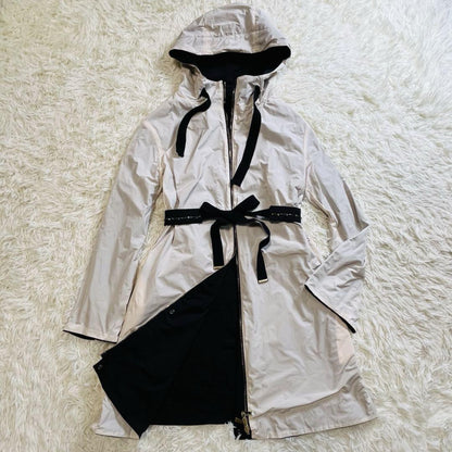 Max Mara STUDIO Reversible Coat Asian fit L 40 US size M Black Off White Auth