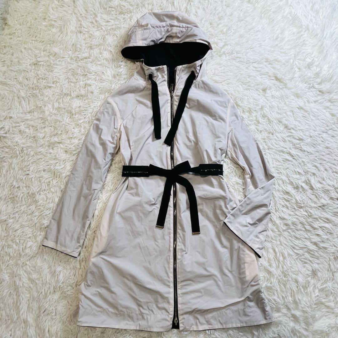 Max Mara STUDIO Reversible Coat Asian fit L 40 US size M Black Off White Auth