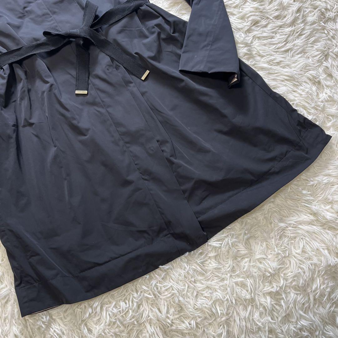 Max Mara STUDIO Reversible Coat Asian fit L 40 US size M Black Off White Auth