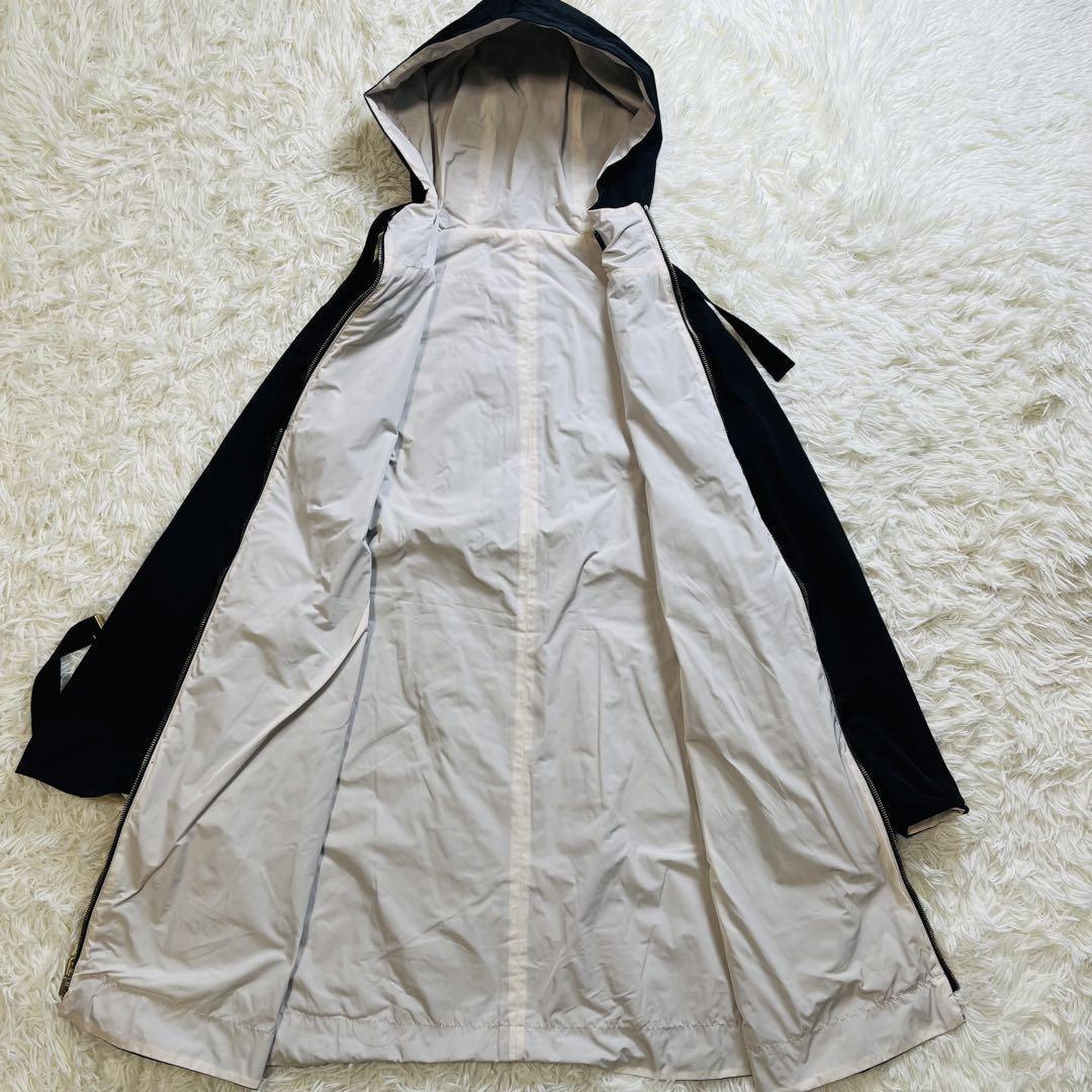 Max Mara STUDIO Reversible Coat Asian fit L 40 US size M Black Off White Auth