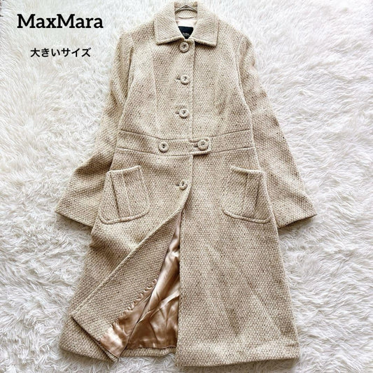 Weekend Max Mara Long Coat Asian fit XL 42 US size L Beige Authentic