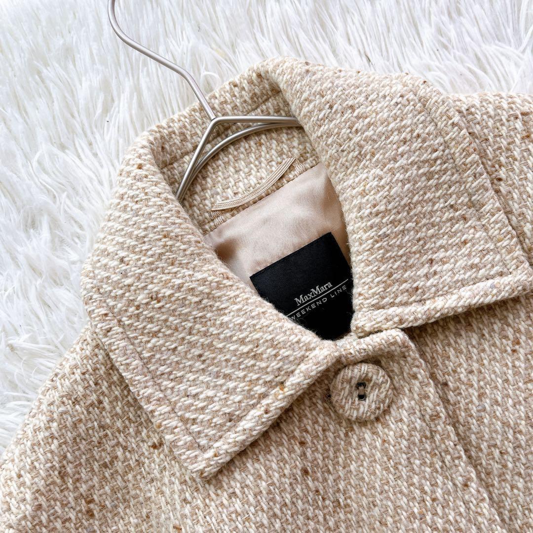 Weekend Max Mara Long Coat Asian fit XL 42 US size L Beige Authentic