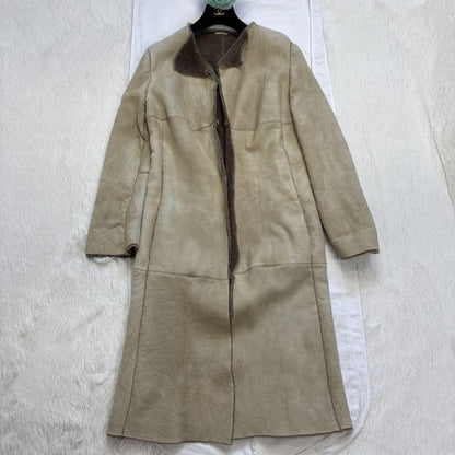 S Max Mara Long Coat Asian fit XL 42 US size L Beige Authentic