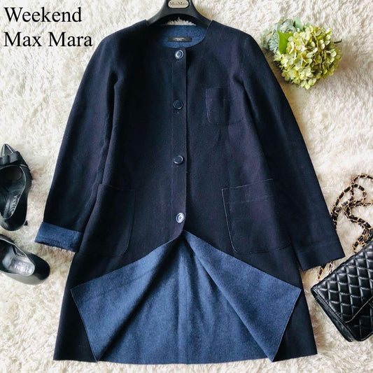Weekend Max Mara Coat Asian fit 2XL 44 US size XL Dark Navy Authentic