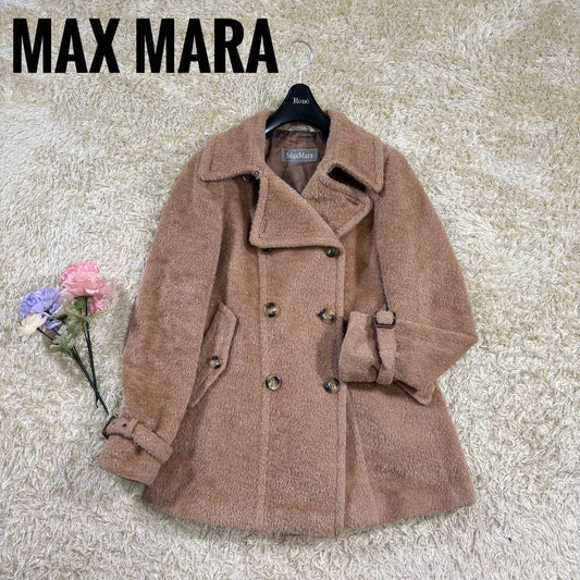 Max Mara P Coat Asian fit L 40 US size M Beige Authentic