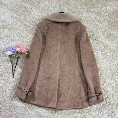 Max Mara P Coat Asian fit L 40 US size M Beige Authentic