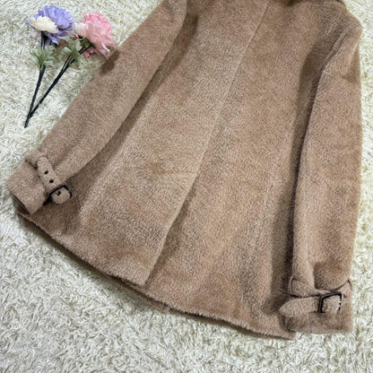 Max Mara P Coat Asian fit L 40 US size M Beige Authentic