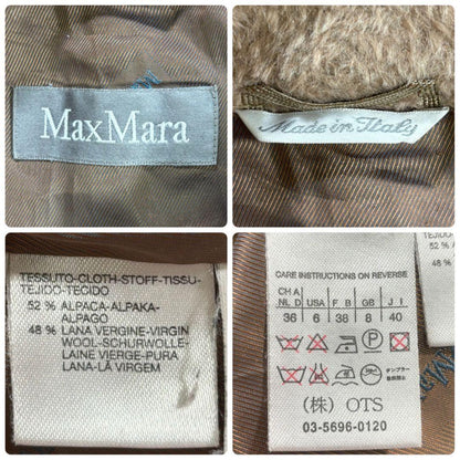 Max Mara P Coat Asian fit L 40 US size M Beige Authentic