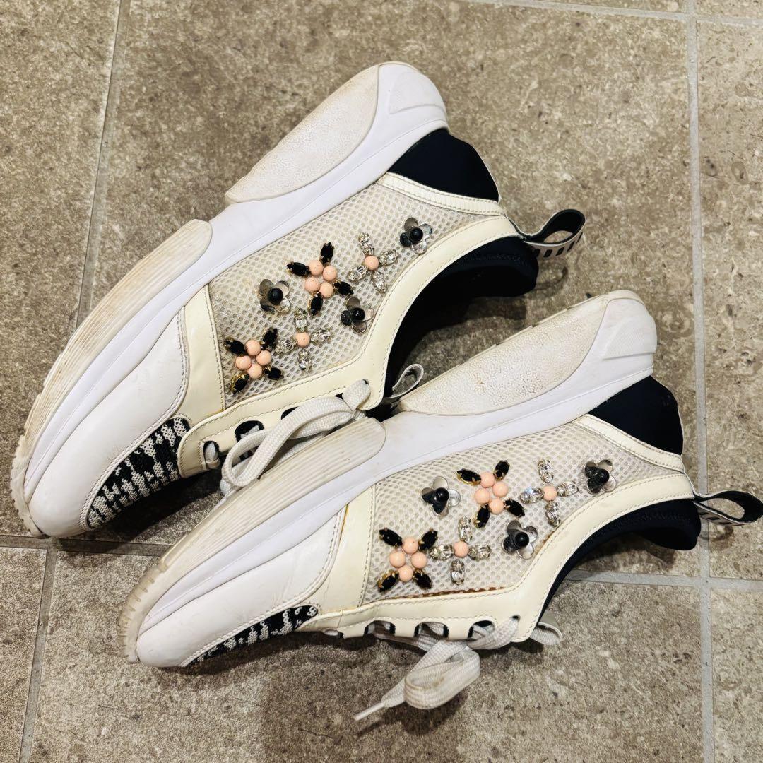 Louis Vuitton Sneakers Shoes Low-Cut Monogram EU 37.0 US 7.0 White Authentic