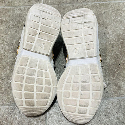 Louis Vuitton Sneakers Shoes Low-Cut Monogram EU 37.0 US 7.0 White Authentic