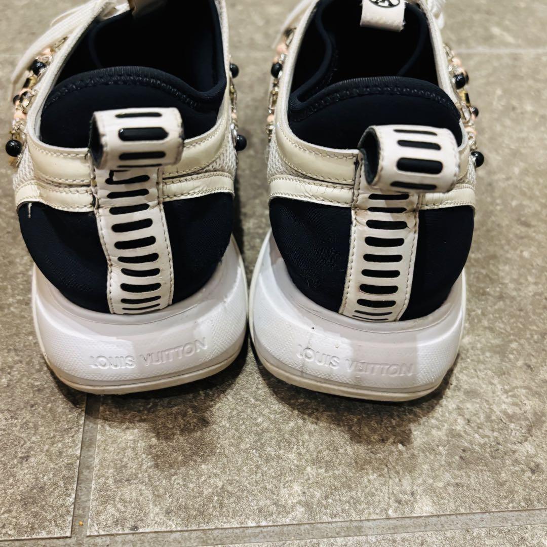 Louis Vuitton Sneakers Shoes Low-Cut Monogram EU 37.0 US 7.0 White Authentic